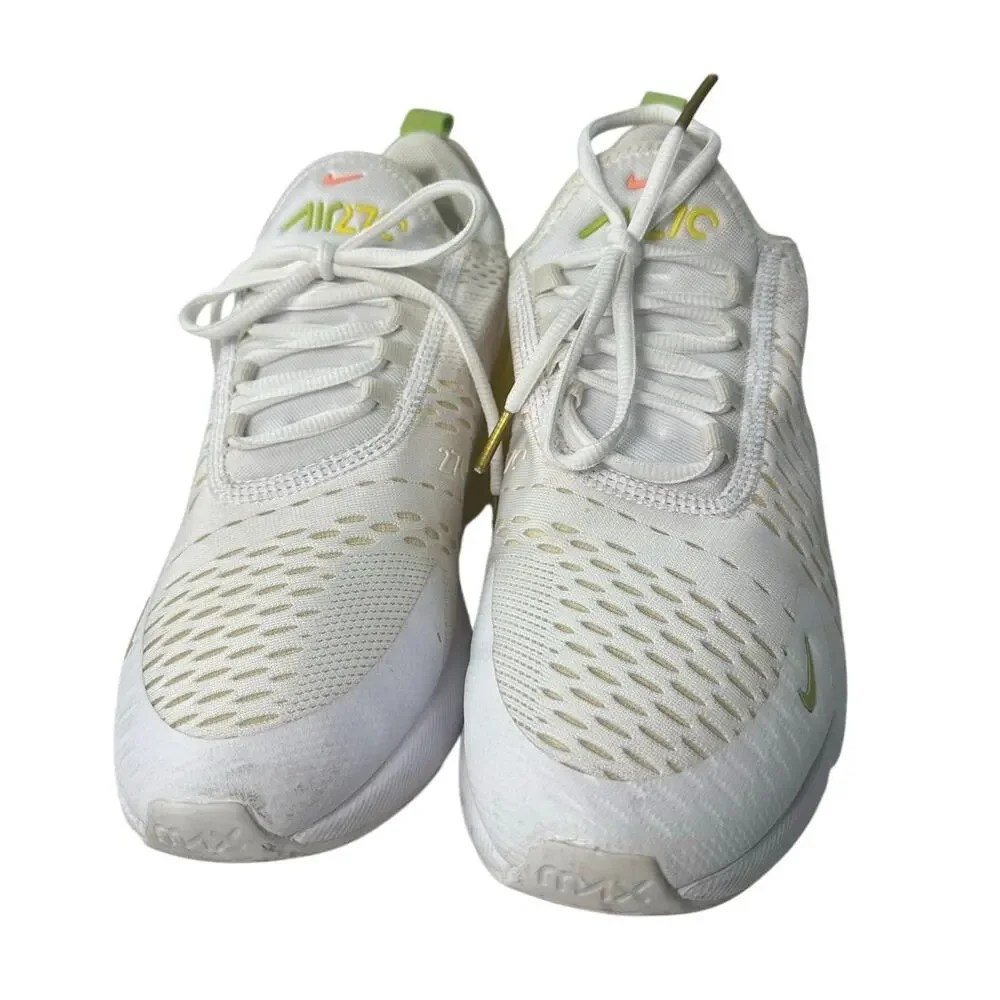 Nike Women   Air Max 270 White Yellow Coral Sneakers